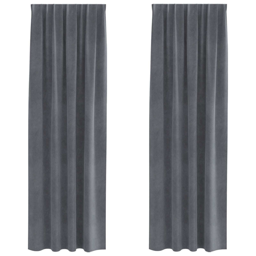Verdunkelungsvorhänge 2 pcs Hellgrau 140 x 225 cm Samt