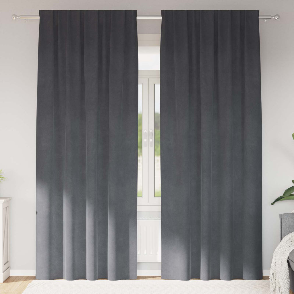 Verdunkelungsvorhänge 2 pcs Hellgrau 140 x 260 cm Samt