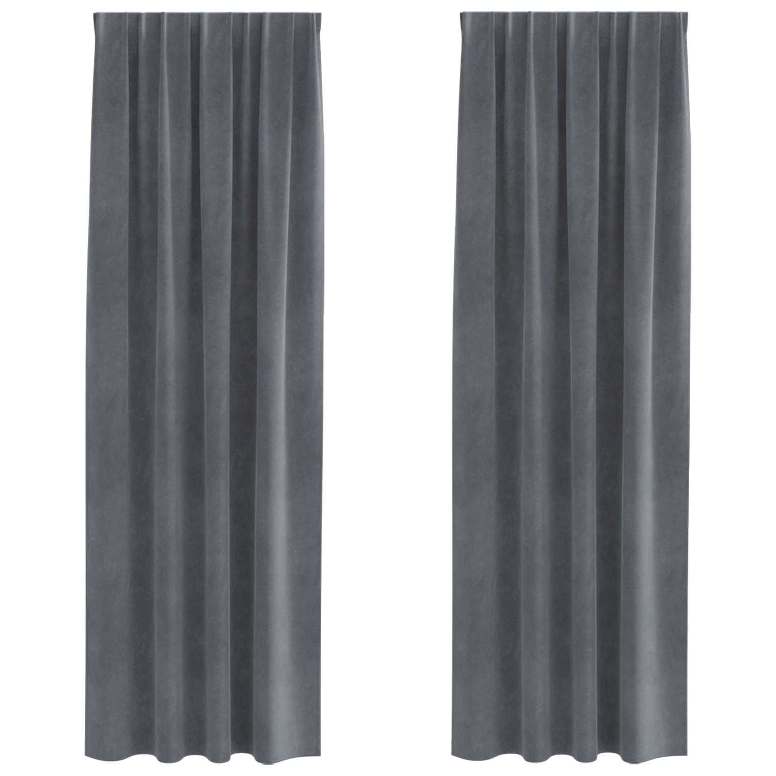 Verdunkelungsvorhänge 2 pcs Hellgrau 140 x 260 cm Samt