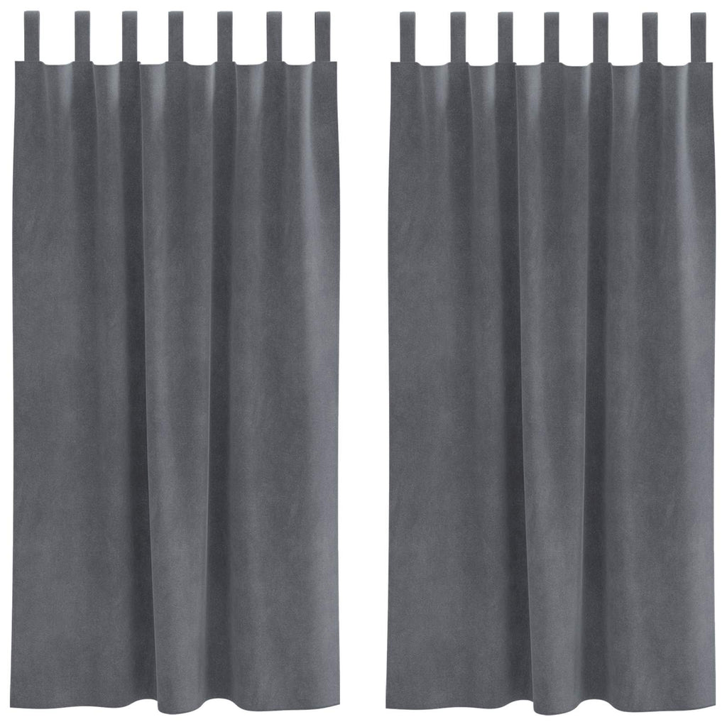 Verdunkelungsvorhänge 2 pcs Hellgrau 140 x 175 cm Samt