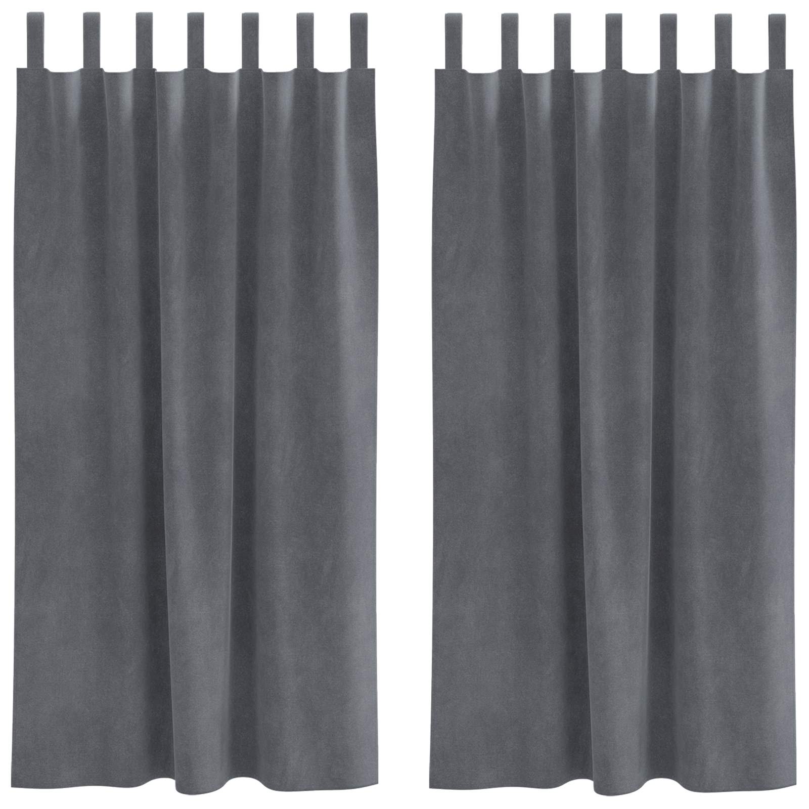Verdunkelungsvorhänge 2 pcs Hellgrau 140 x 175 cm Samt