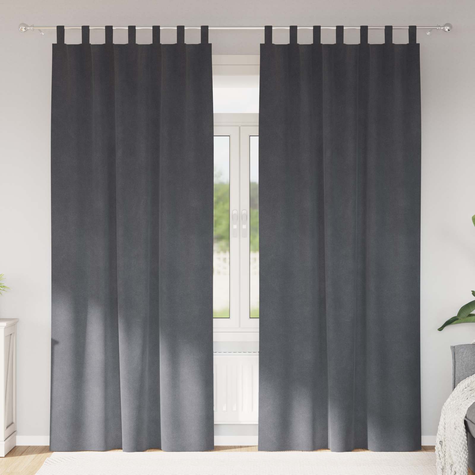 Verdunkelungsvorhänge 2 pcs Hellgrau 140 x 225 cm Samt