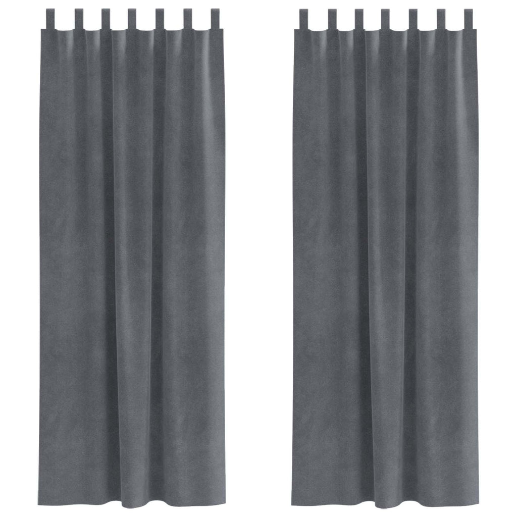 Verdunkelungsvorhänge 2 pcs Hellgrau 140 x 225 cm Samt
