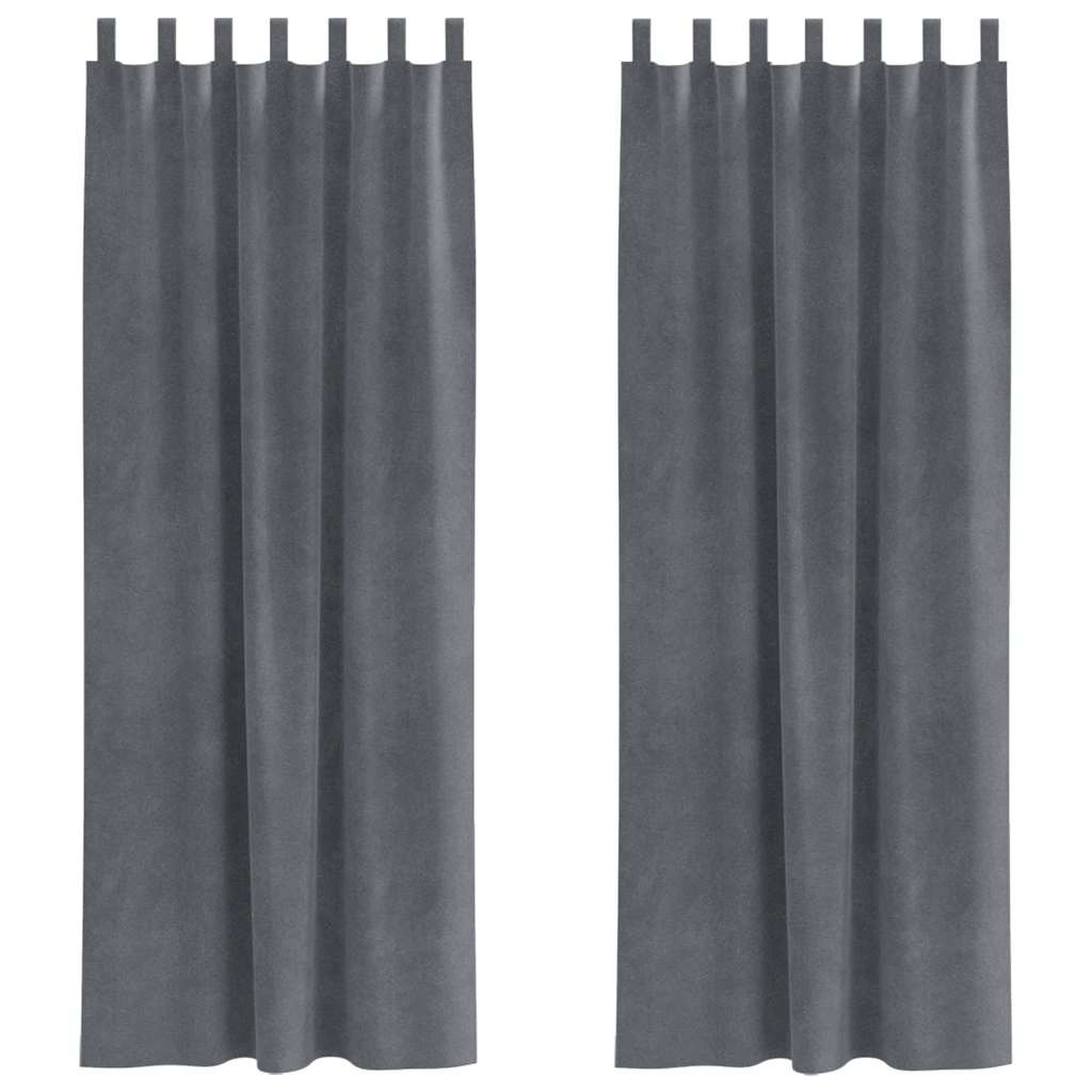 Verdunkelungsvorhänge 2 pcs Hellgrau 140 x 245 cm Samt