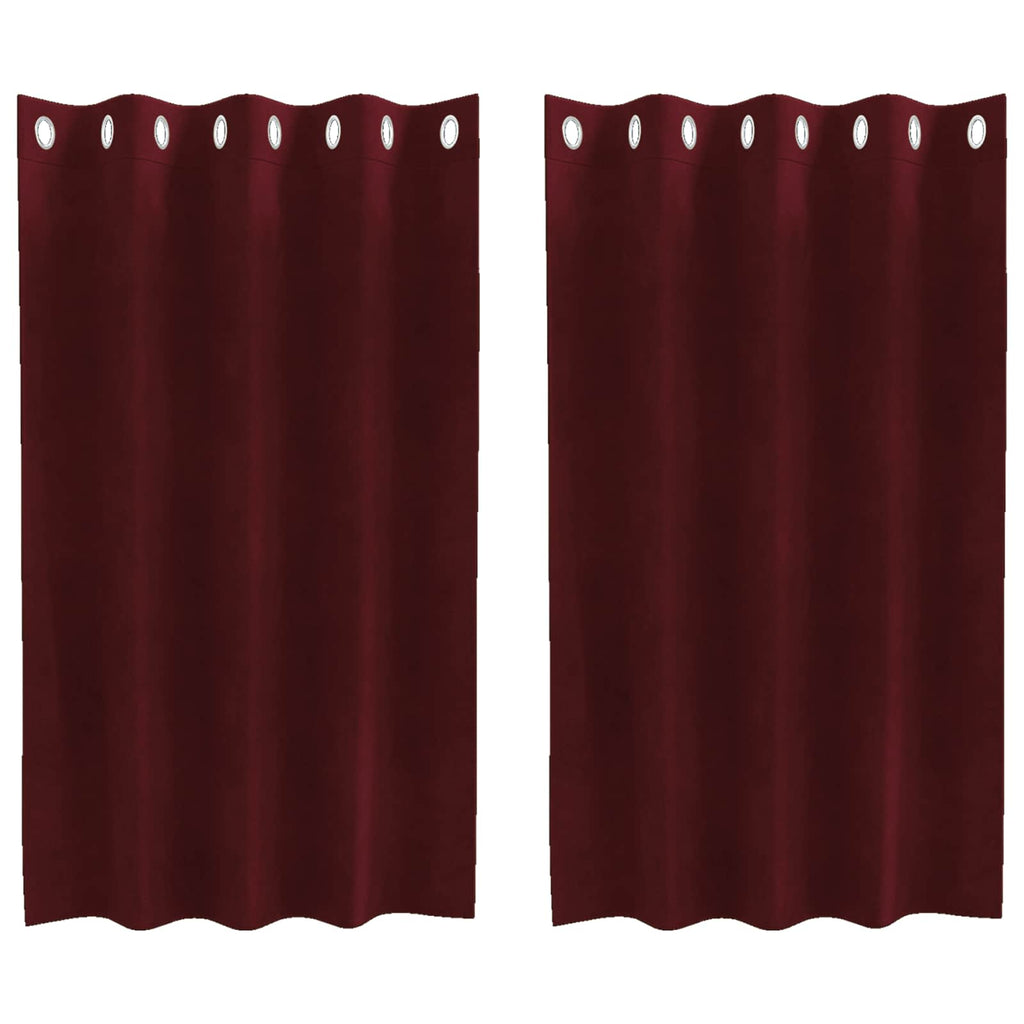 Verdunkelungsvorhänge 2 pcs Weinrot 140 x 140 cm Samt