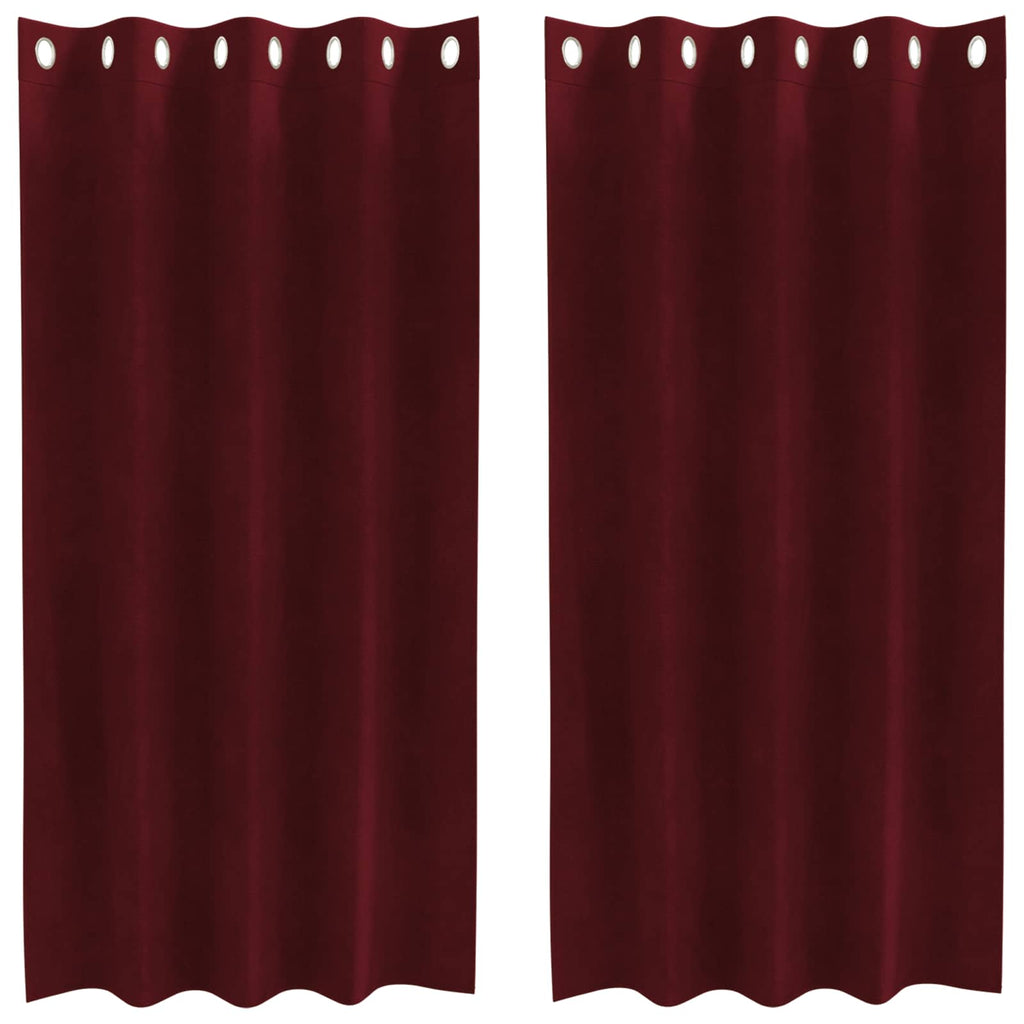 Verdunkelungsvorhänge 2 pcs Weinrot 140 x 175 cm Samt