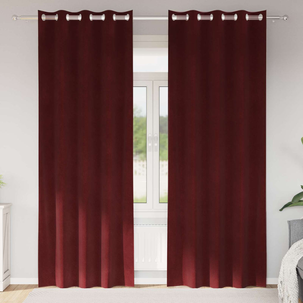 Verdunkelungsvorhänge 2 pcs Weinrot 140 x 225 cm Samt