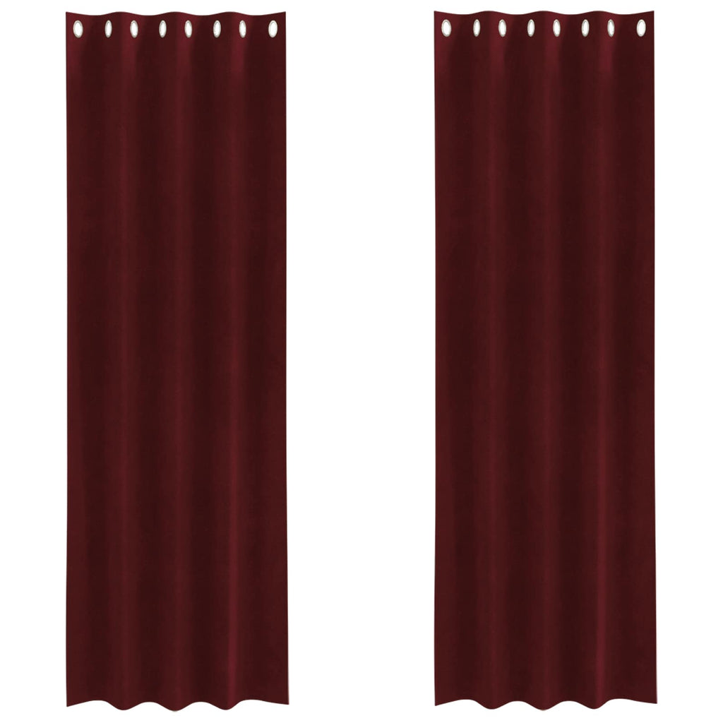 Verdunkelungsvorhänge 2 pcs Weinrot 140 x 225 cm Samt