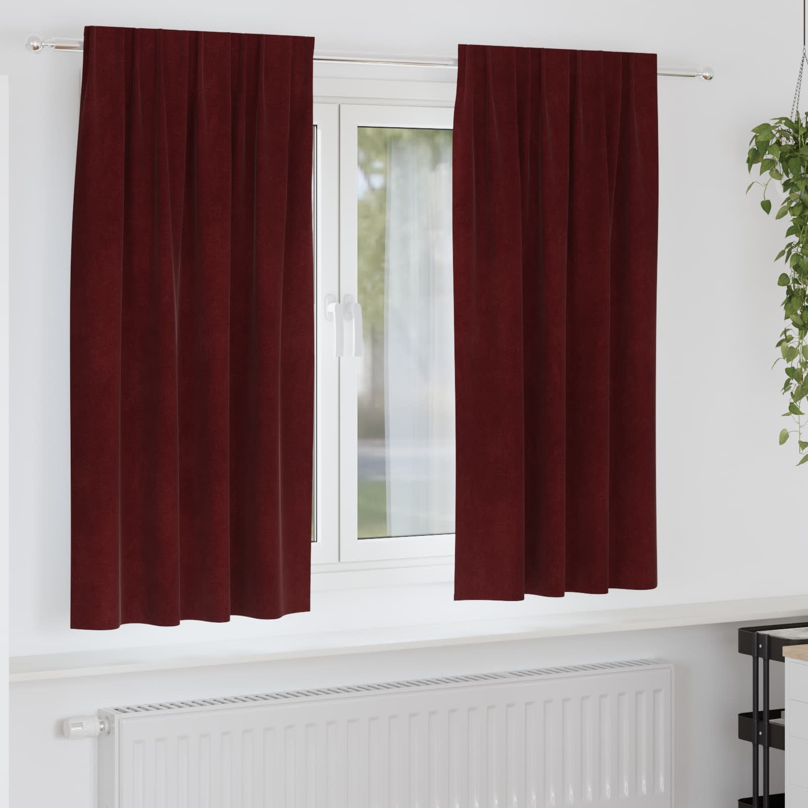 Verdunkelungsvorhänge 2 pcs Weinrot 140 x 175 cm Samt