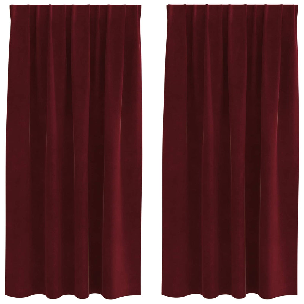 Verdunkelungsvorhänge 2 pcs Weinrot 140 x 175 cm Samt