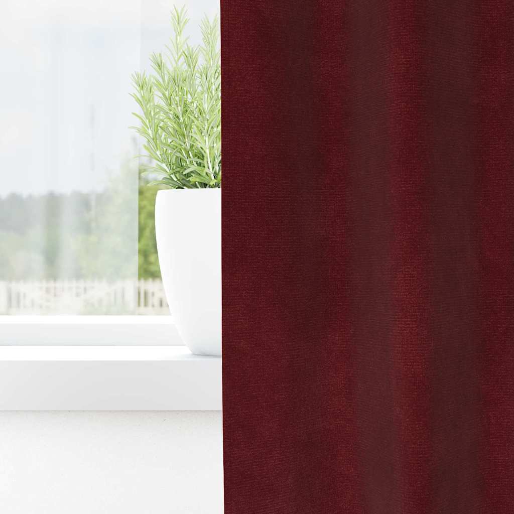 Verdunkelungsvorhänge 2 pcs Weinrot 140 x 245 cm Samt