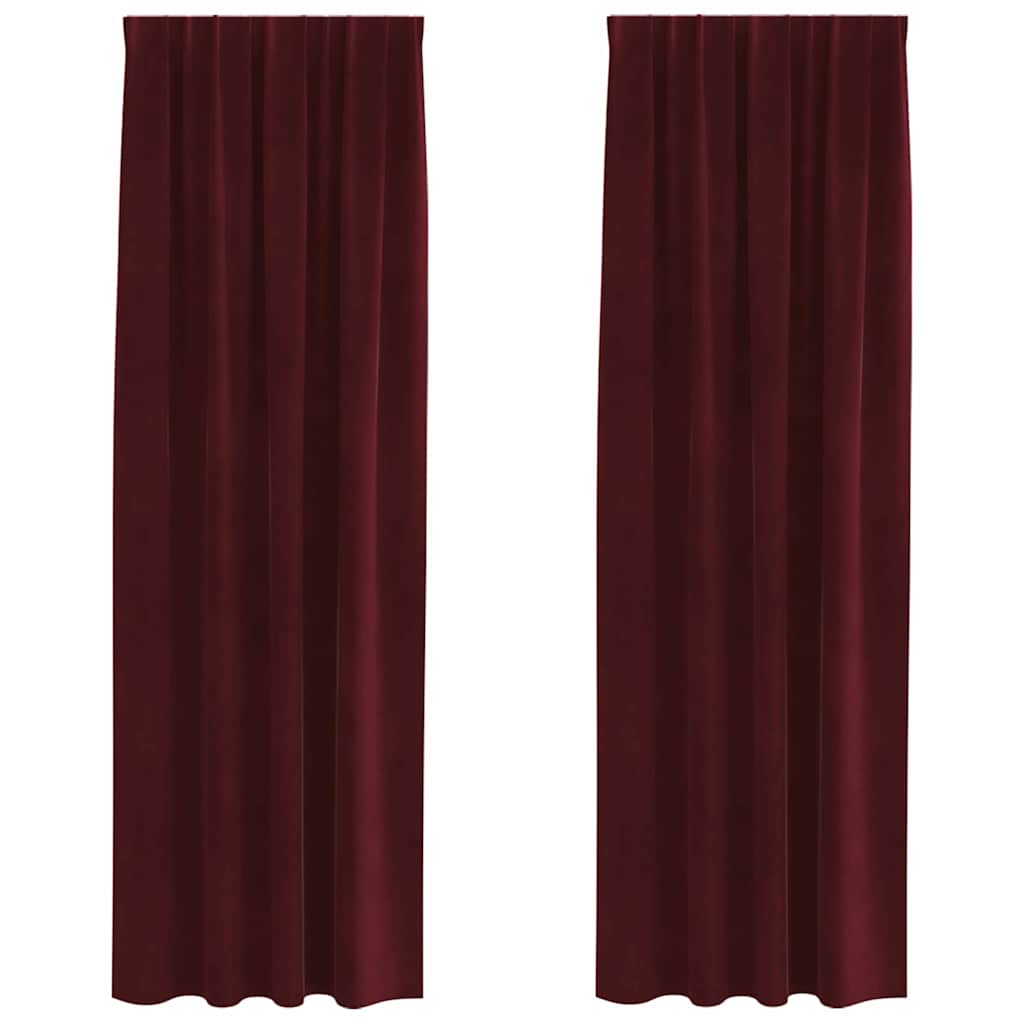 Verdunkelungsvorhänge 2 pcs Weinrot 140 x 245 cm Samt