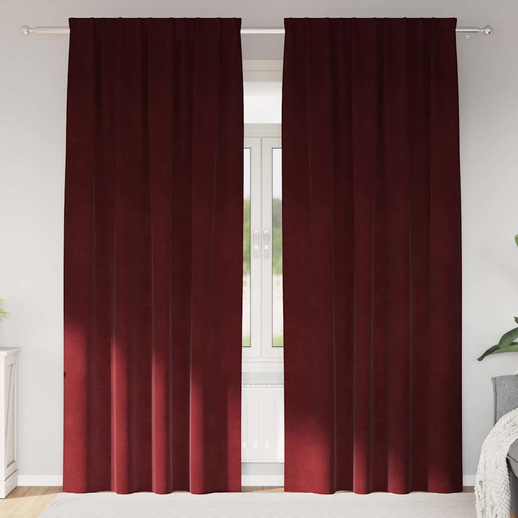 Verdunkelungsvorhänge 2 pcs Weinrot 140 x 260 cm Samt