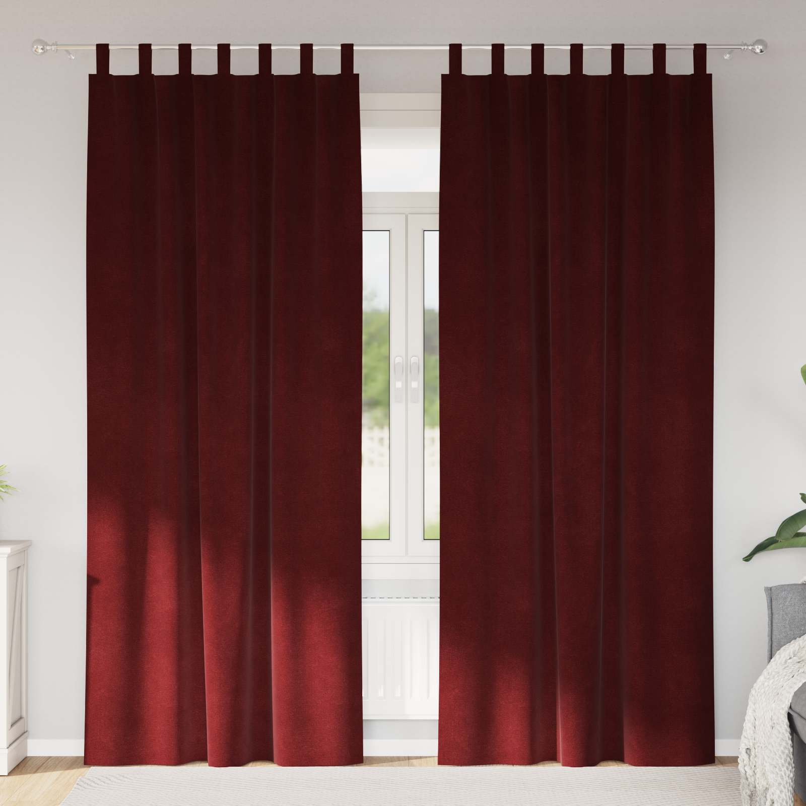 Verdunkelungsvorhänge 2 pcs Weinrot 140 x 225 cm Samt