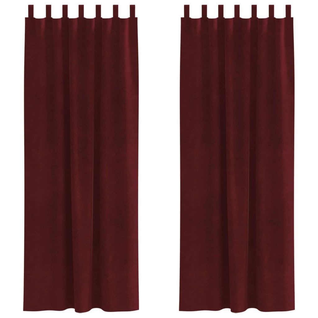 Verdunkelungsvorhänge 2 pcs Weinrot 140 x 225 cm Samt