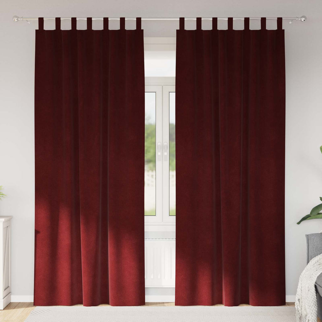 Verdunkelungsvorhänge 2 pcs Weinrot 140 x 245 cm Samt