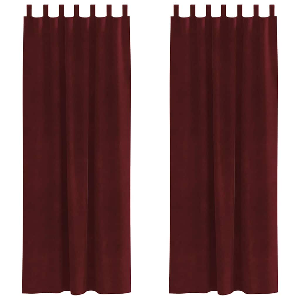 Verdunkelungsvorhänge 2 pcs Weinrot 140 x 260 cm Samt