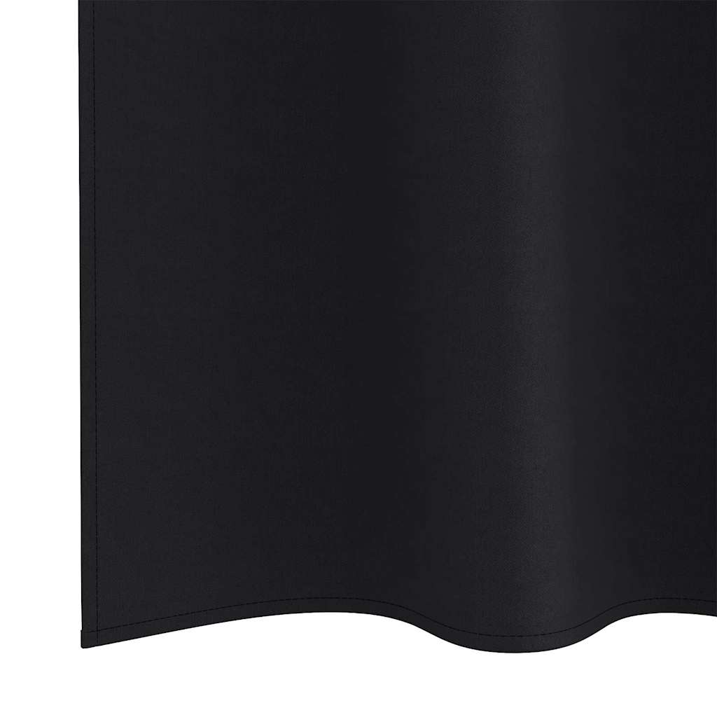 Verdunkelungs-Vorhänge mit Ringen 2 pcs Schwarz 140 x 140 cm