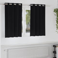 Verdunkelungs-Vorhänge mit Ringen 2 pcs Schwarz 140 x 140 cm