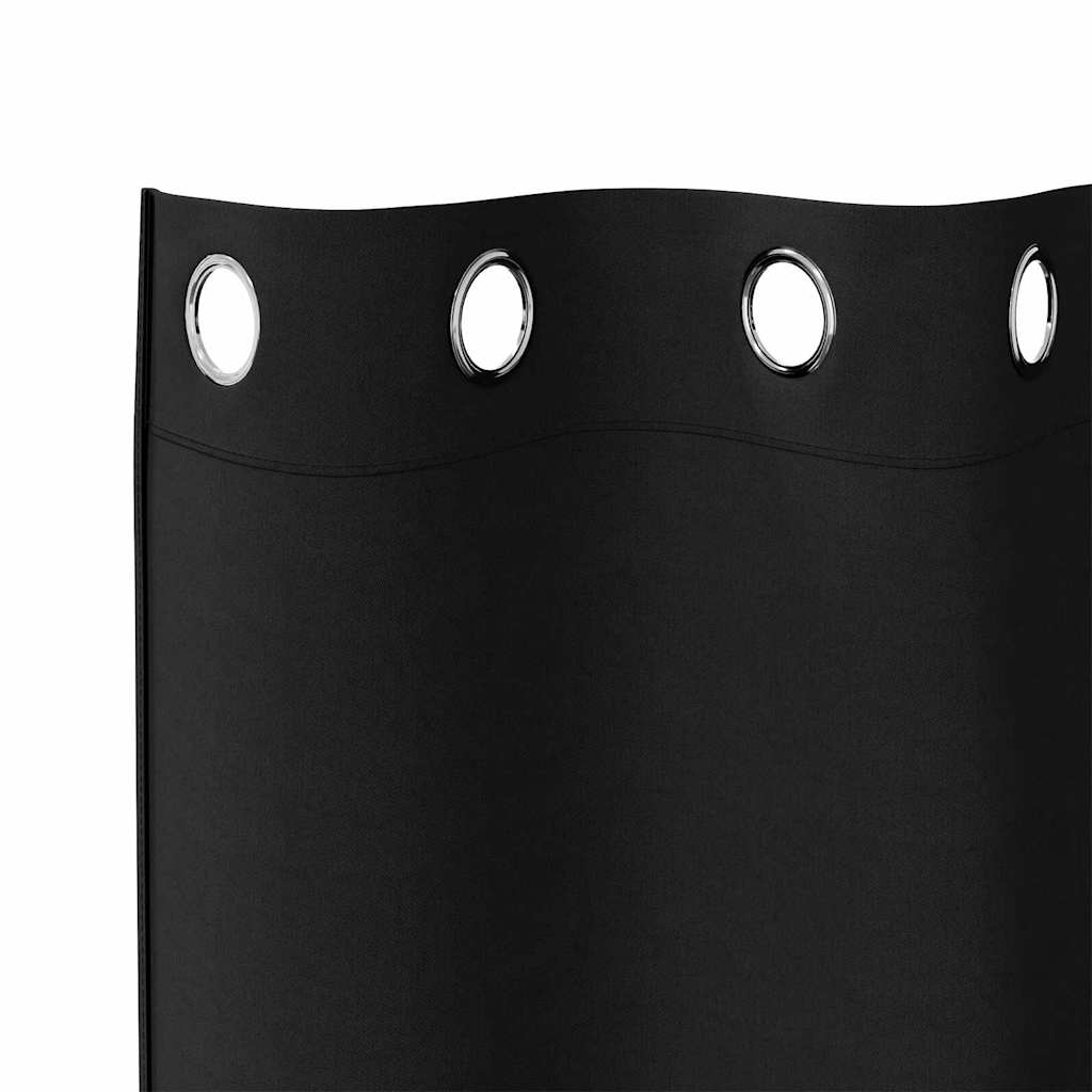 Verdunkelungs-Vorhänge mit Ringen 2 pcs Schwarz 175 x 140 cm