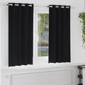 Verdunkelungs-Vorhänge mit Ringen 2 pcs Schwarz 175 x 140 cm