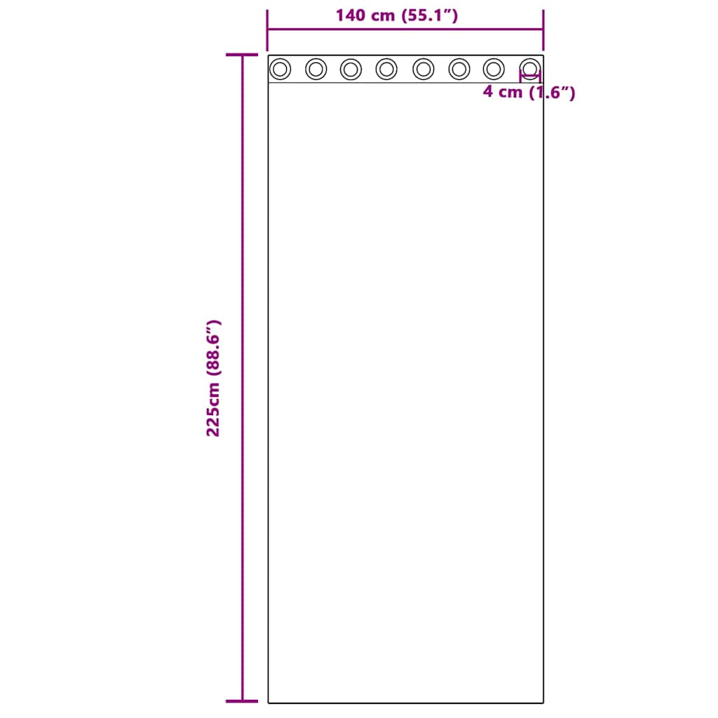 Verdunkelungs-Vorhänge mit Ringen 2 pcs Schwarz 225 x 140 cm