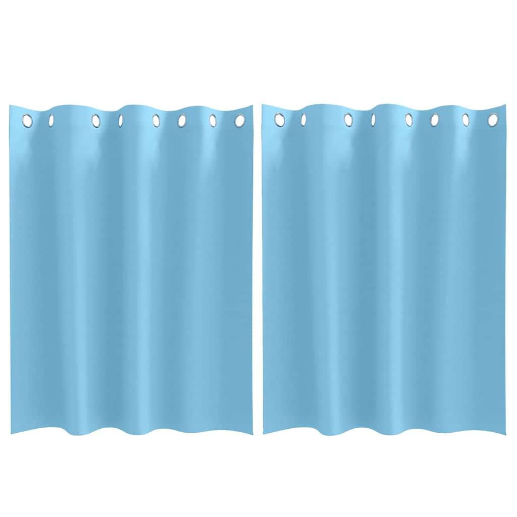 Verdunkelungs-Vorhänge mit Ringen 2 pcs Himmelblau 140 x 140 cm