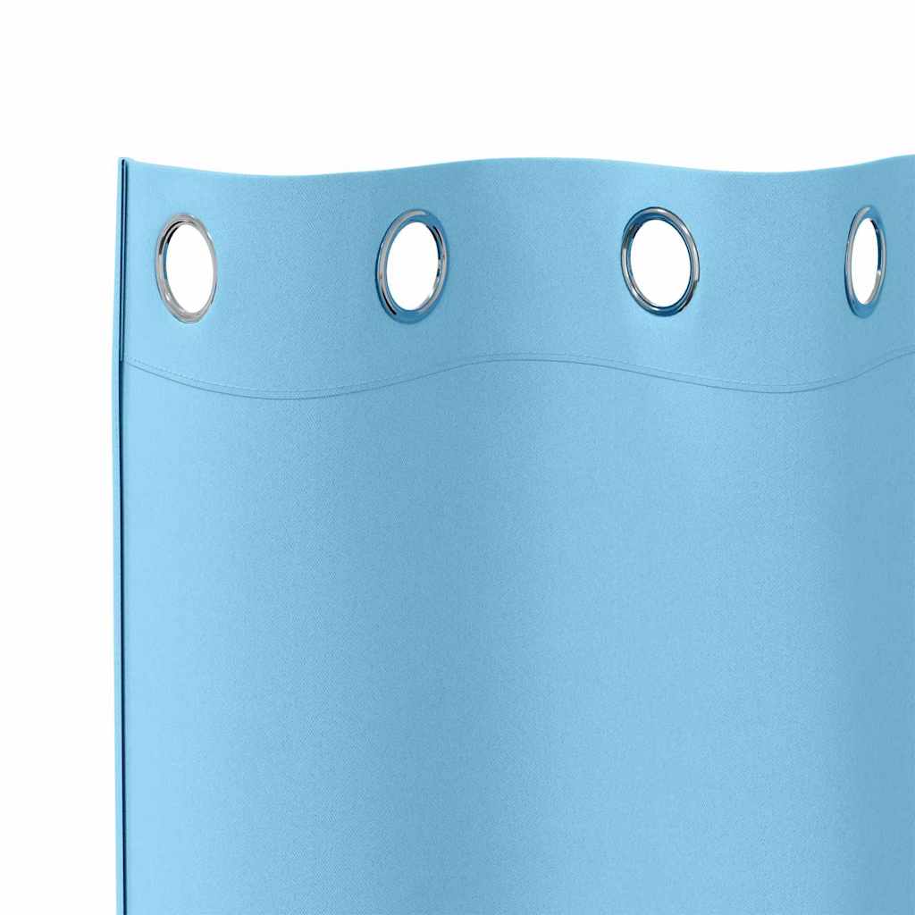 Verdunkelungs-Vorhänge mit Ringen 2 pcs Himmelblau 245 x 140 cm