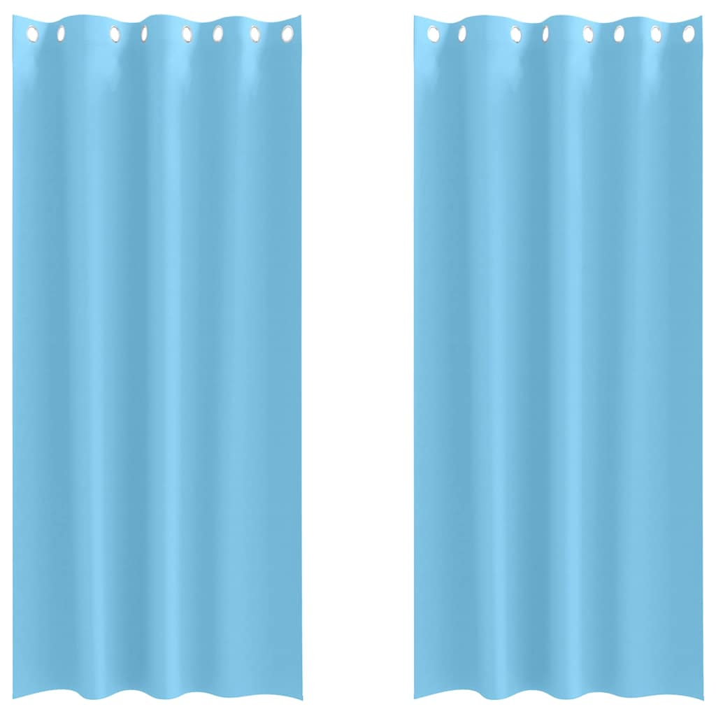 Verdunkelungs-Vorhänge mit Ringen 2 pcs Himmelblau 245 x 140 cm