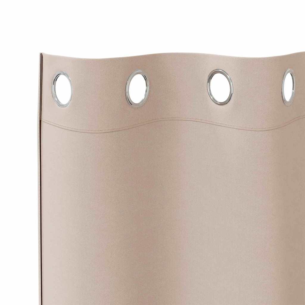 Verdunkelungs-Vorhänge mit Ringen 2 pcs Taupe 225 x 140 cm