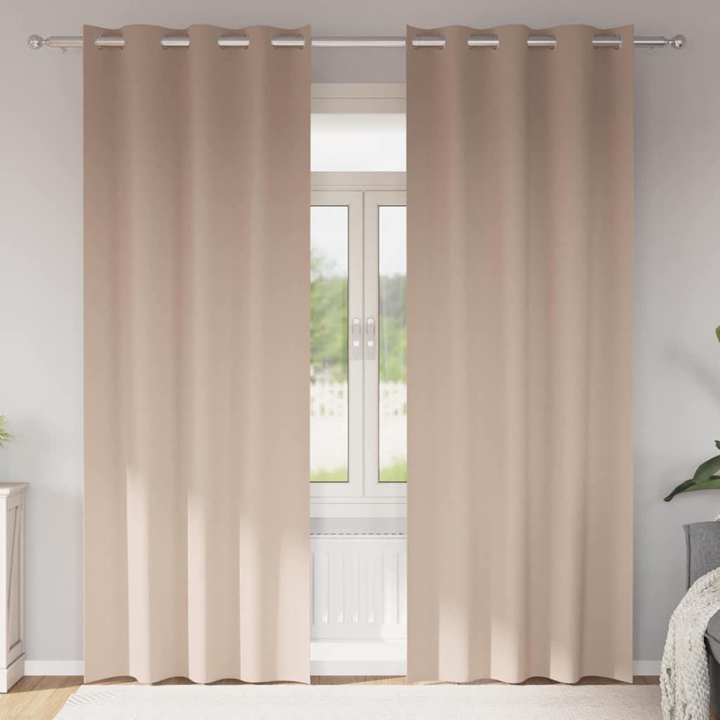 Verdunkelungs-Vorhänge mit Ringen 2 pcs Taupe 245 x 140 cm