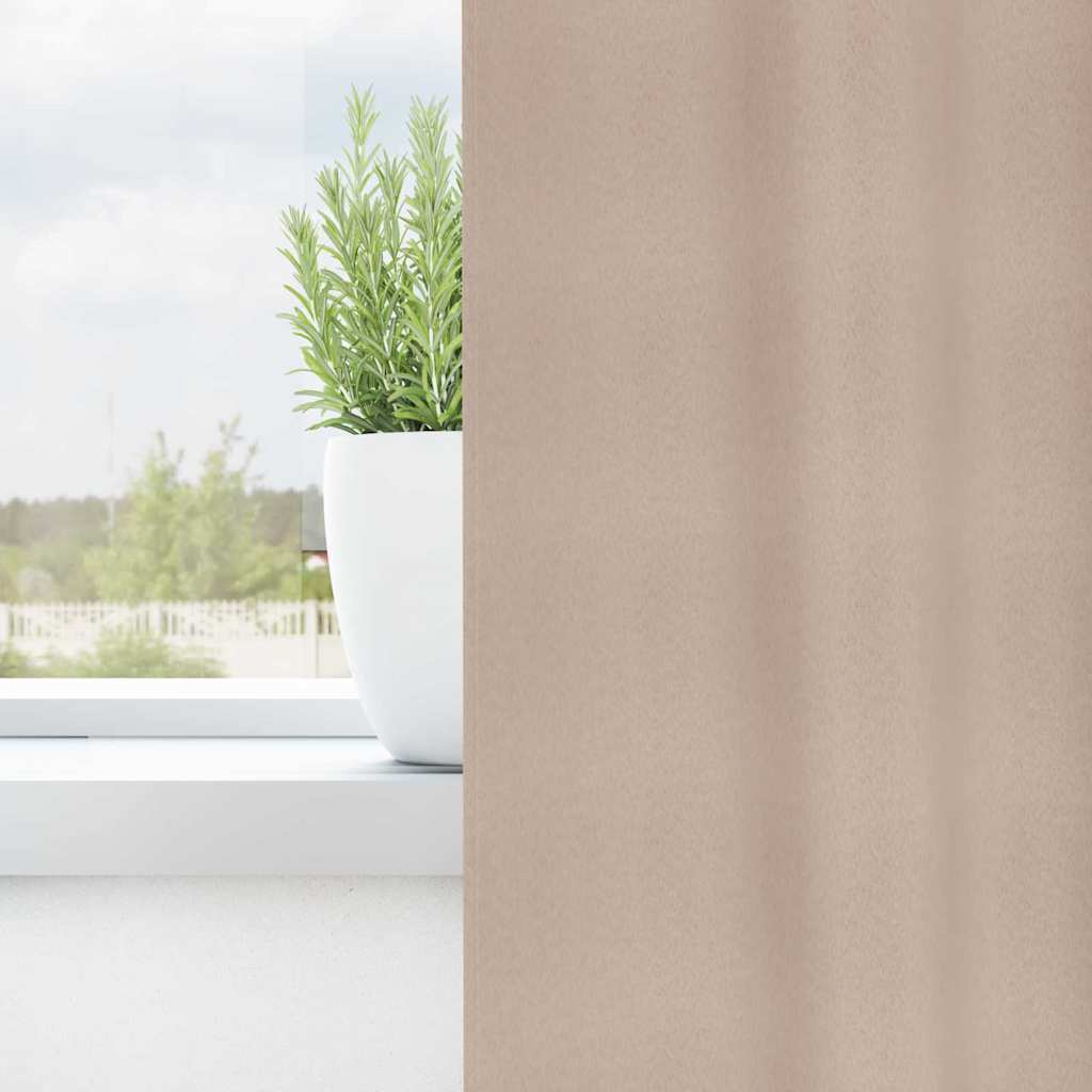 Verdunkelungs-Vorhänge mit Ringen 2 pcs Taupe 260 x 140 cm