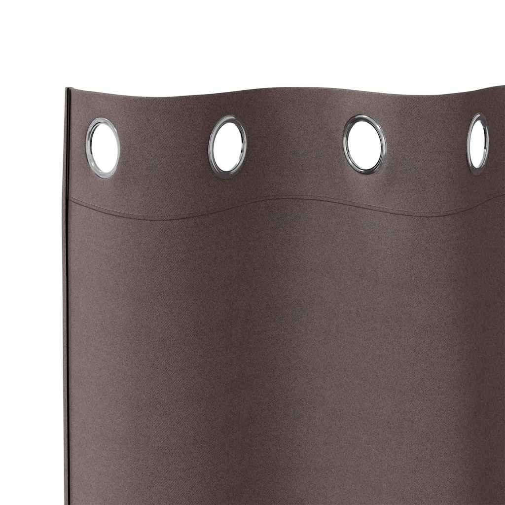 Verdunkelungs-Vorhänge mit Ringen 2 pcs Dunkelbraun