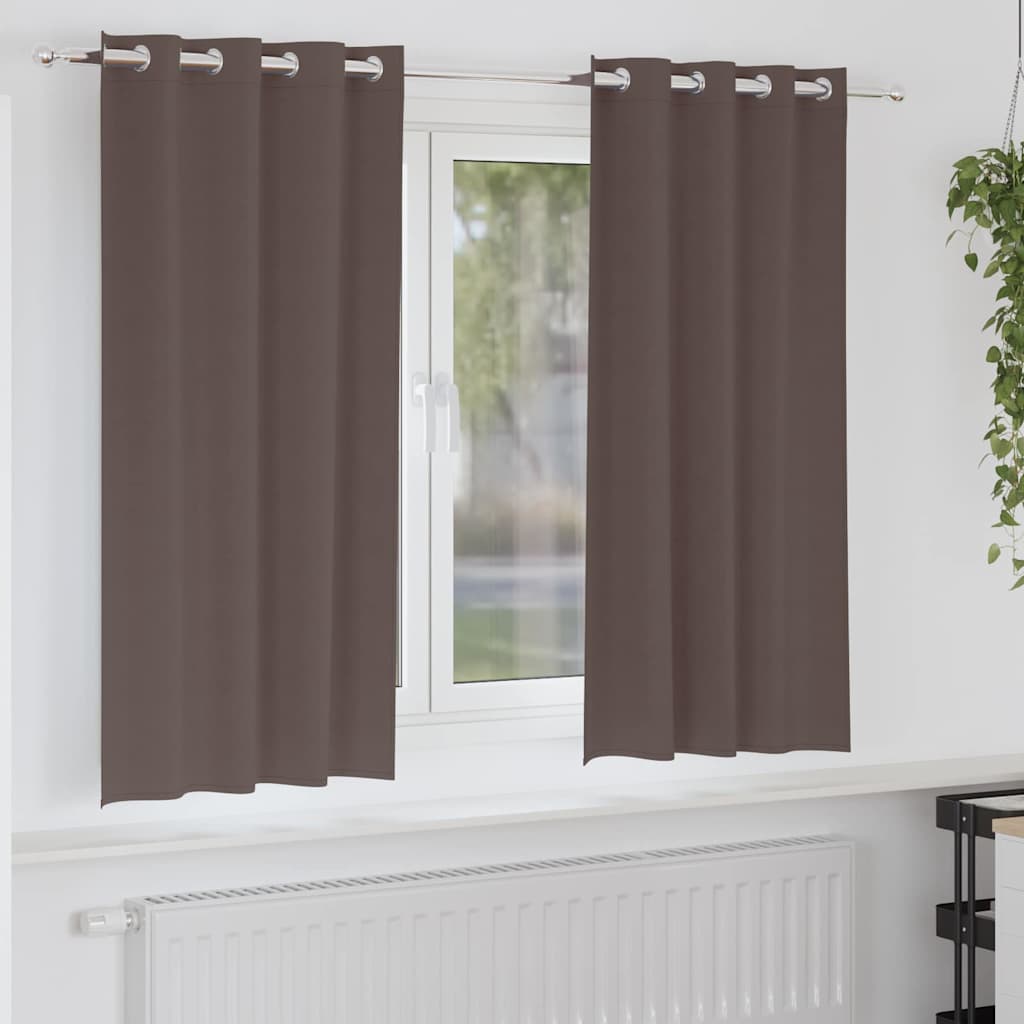 Verdunkelungs-Vorhänge mit Ringen 2 pcs Dunkelbraun