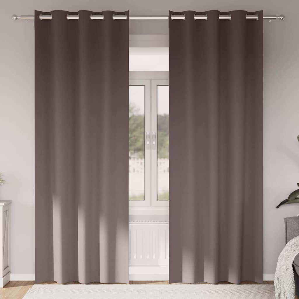 Verdunkelungs-Vorhänge mit Ringen 2 pcs Dunkelbraun