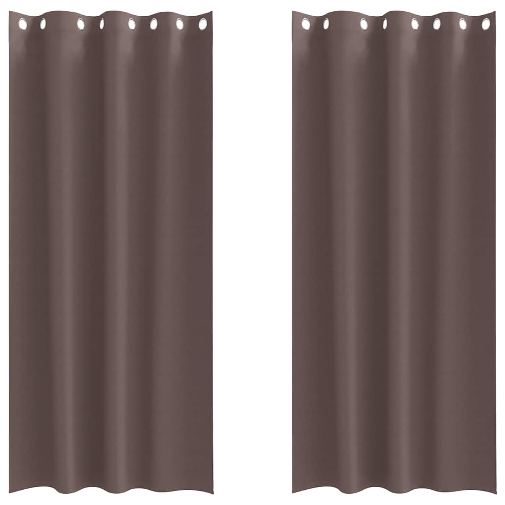 Verdunkelungs-Vorhänge mit Ringen 2 pcs Dunkelbraun