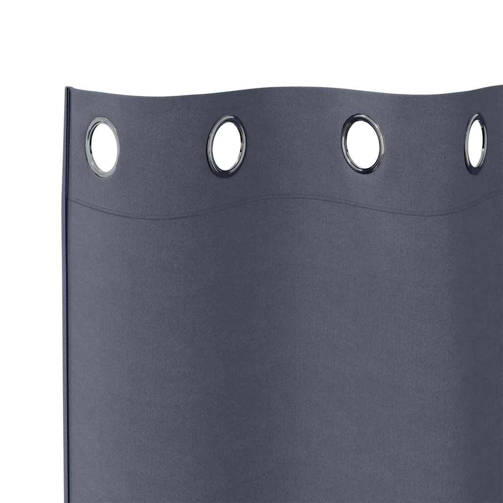 Verdunkelungs-Vorhänge mit Ringen 2 pcs Anthrazit 175 x 140 cm