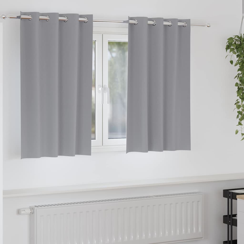 Verdunkelungs-Vorhänge mit Ringen 2 pcs Hellgrau 140 x 140 cm