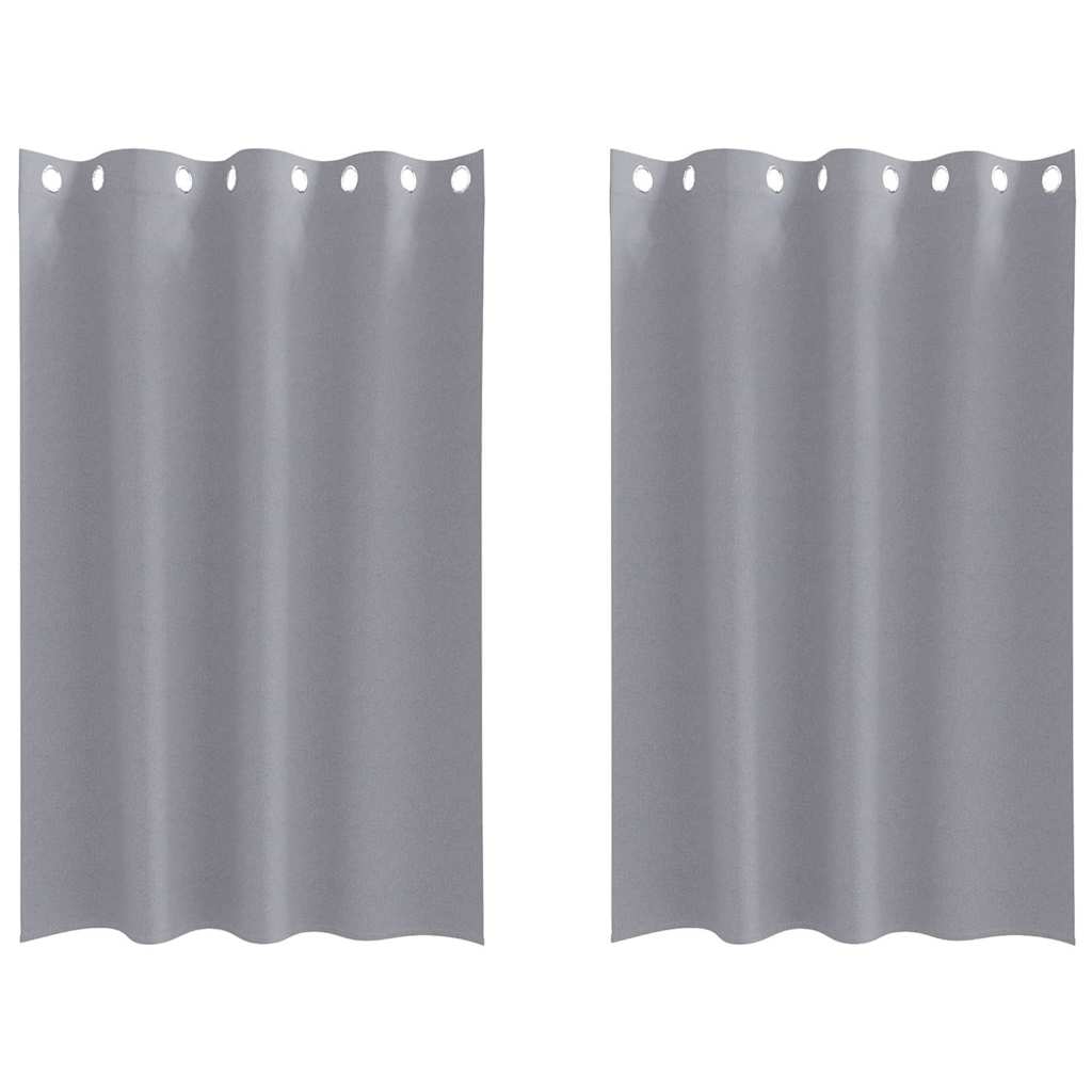 Verdunkelungs-Vorhänge mit Ringen 2 pcs Hellgrau 175 x 140 cm