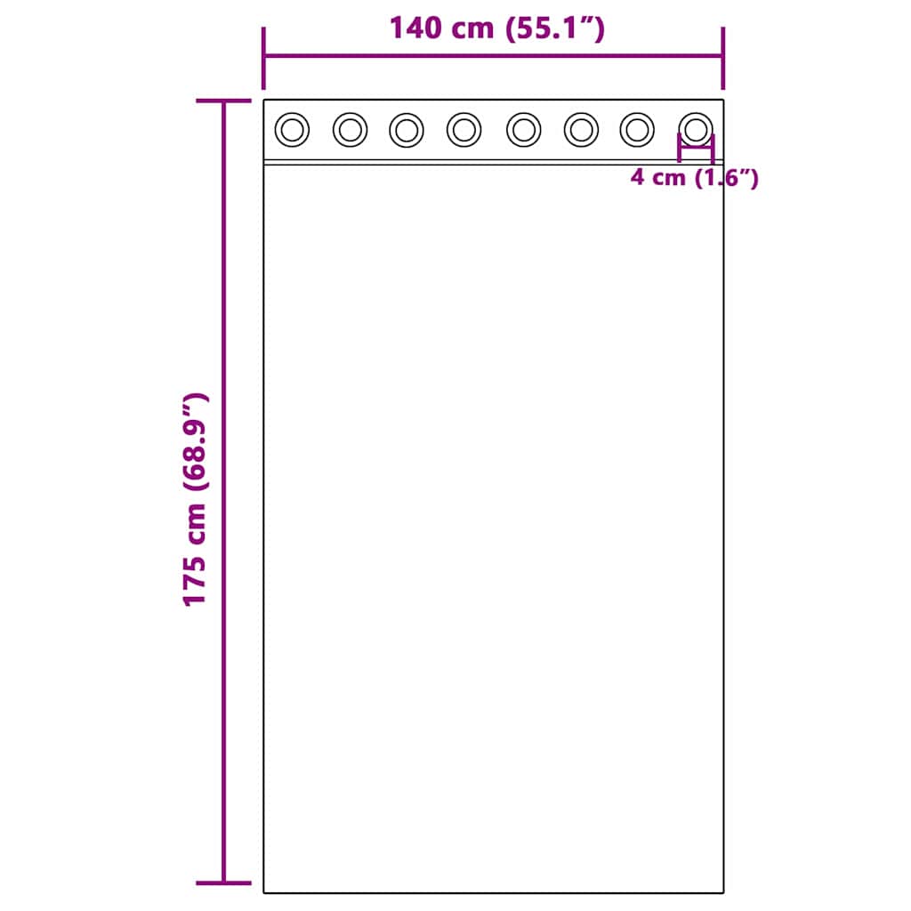 Verdunkelungs-Vorhänge mit Ringen 2 pcs Hellgrau 175 x 140 cm