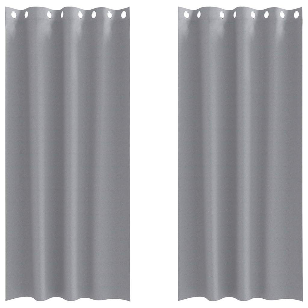 Verdunkelungs-Vorhänge mit Ringen 2 pcs Hellgrau 225 x 140 cm