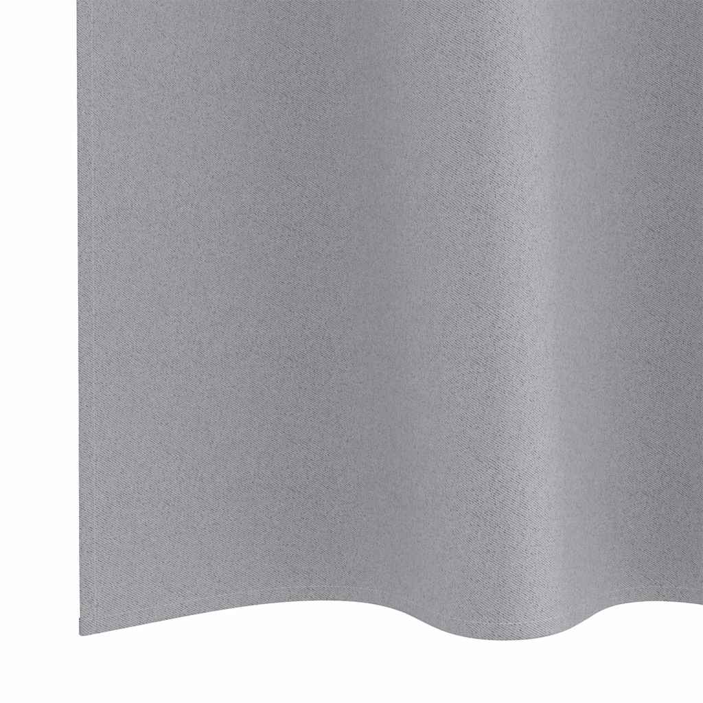 Verdunkelungs-Vorhänge mit Ringen 2 pcs Hellgrau 260 x 140 cm
