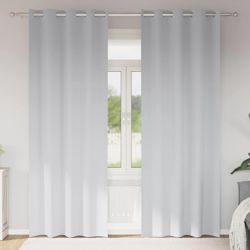 Verdunkelungs-Vorhänge mit Ringen 2 pcs Helles Grau