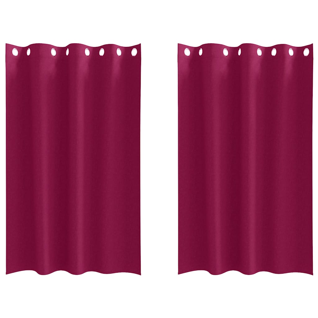 Verdunkelungs-Vorhänge mit Ringen 2 pcs Weinrot 175 x 140 cm