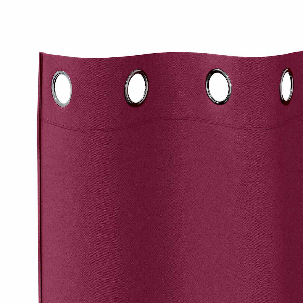 Verdunkelungs-Vorhänge mit Ringen 2 pcs Weinrot 225 x 140 cm