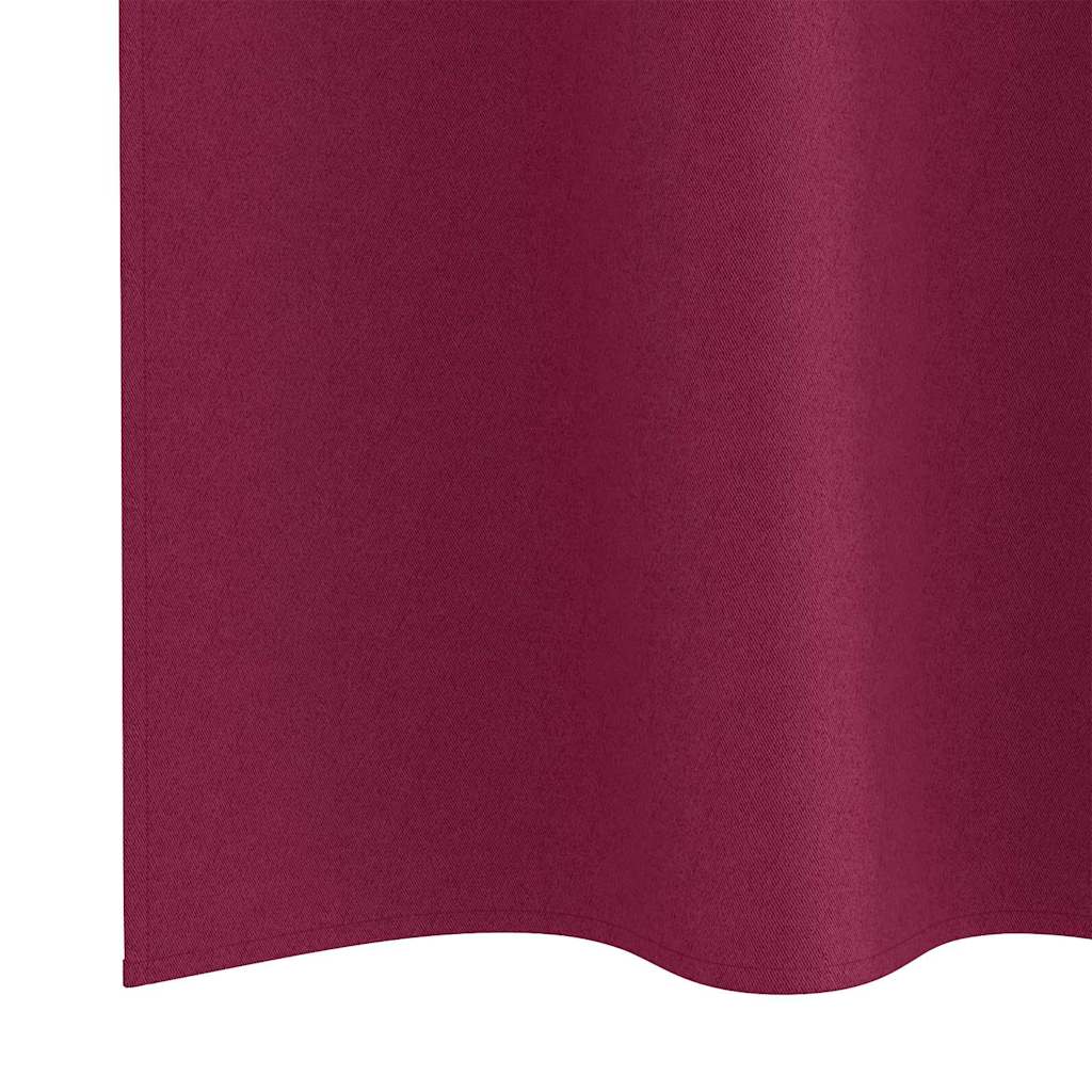 Verdunkelungs-Vorhänge mit Ringen 2 pcs Weinrot 225 x 140 cm