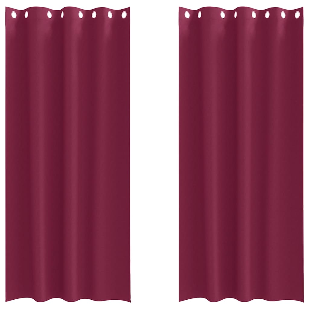 Verdunkelungs-Vorhänge mit Ringen 2 pcs Weinrot 225 x 140 cm