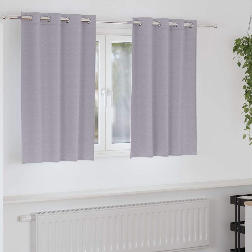 Verdunkelungs-Vorhänge mit Ringen 2 pcs Metallic Grau