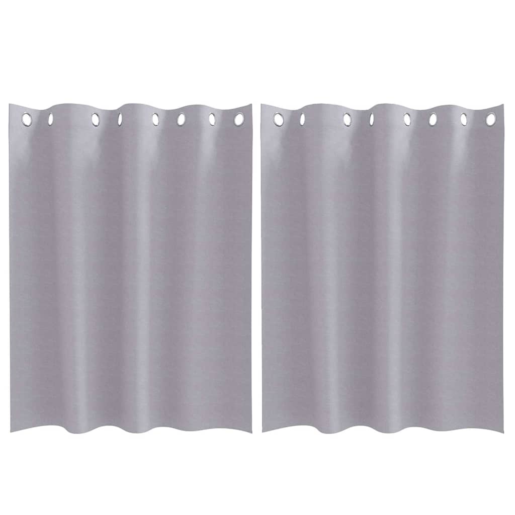 Verdunkelungs-Vorhänge mit Ringen 2 pcs Metallic Grau