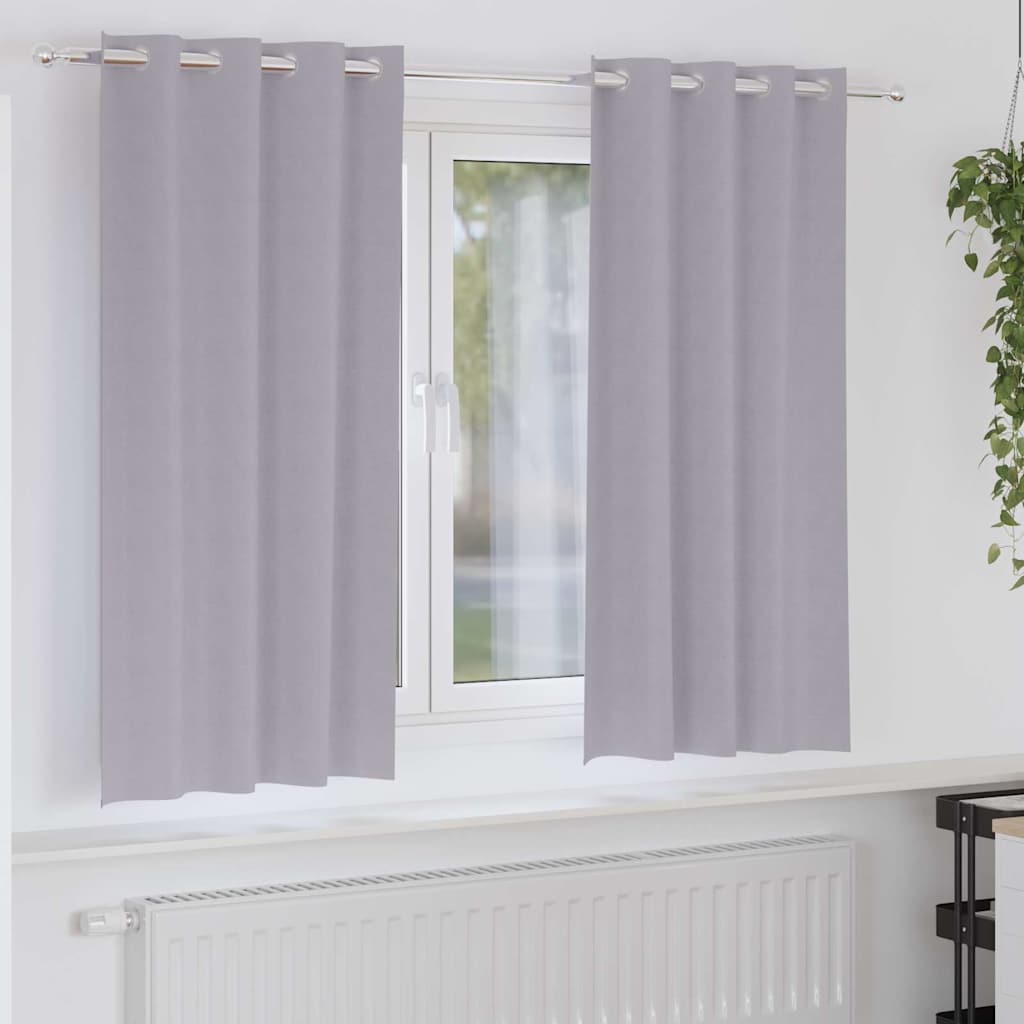 Verdunkelungs-Vorhänge mit Ringen 2 pcs Metallic Grau